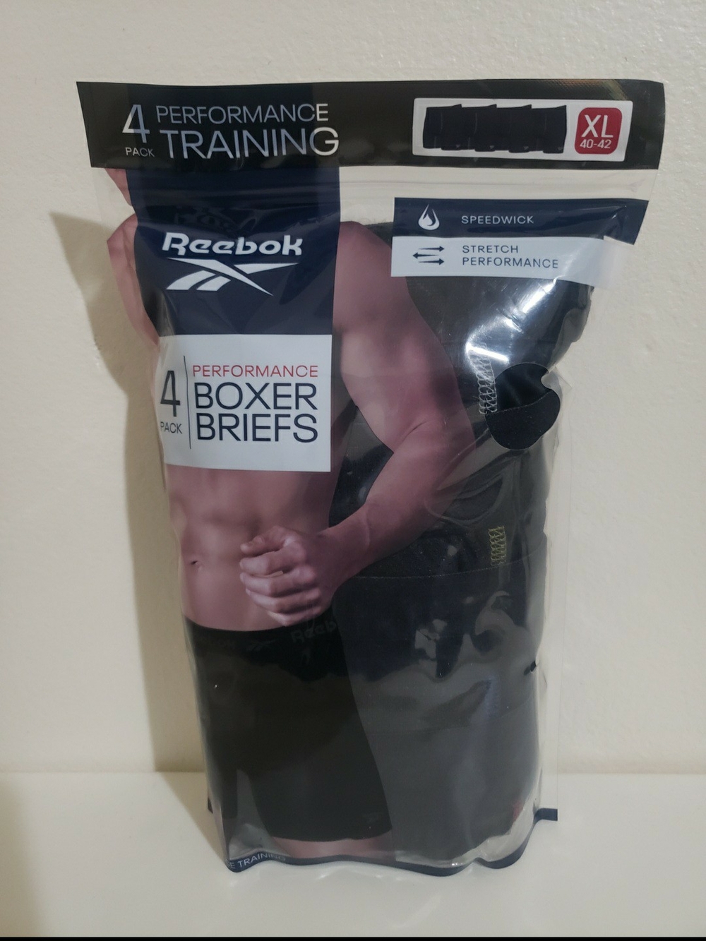 Reebok Men's Performance Boxer Briefs - Black (4 Pack)